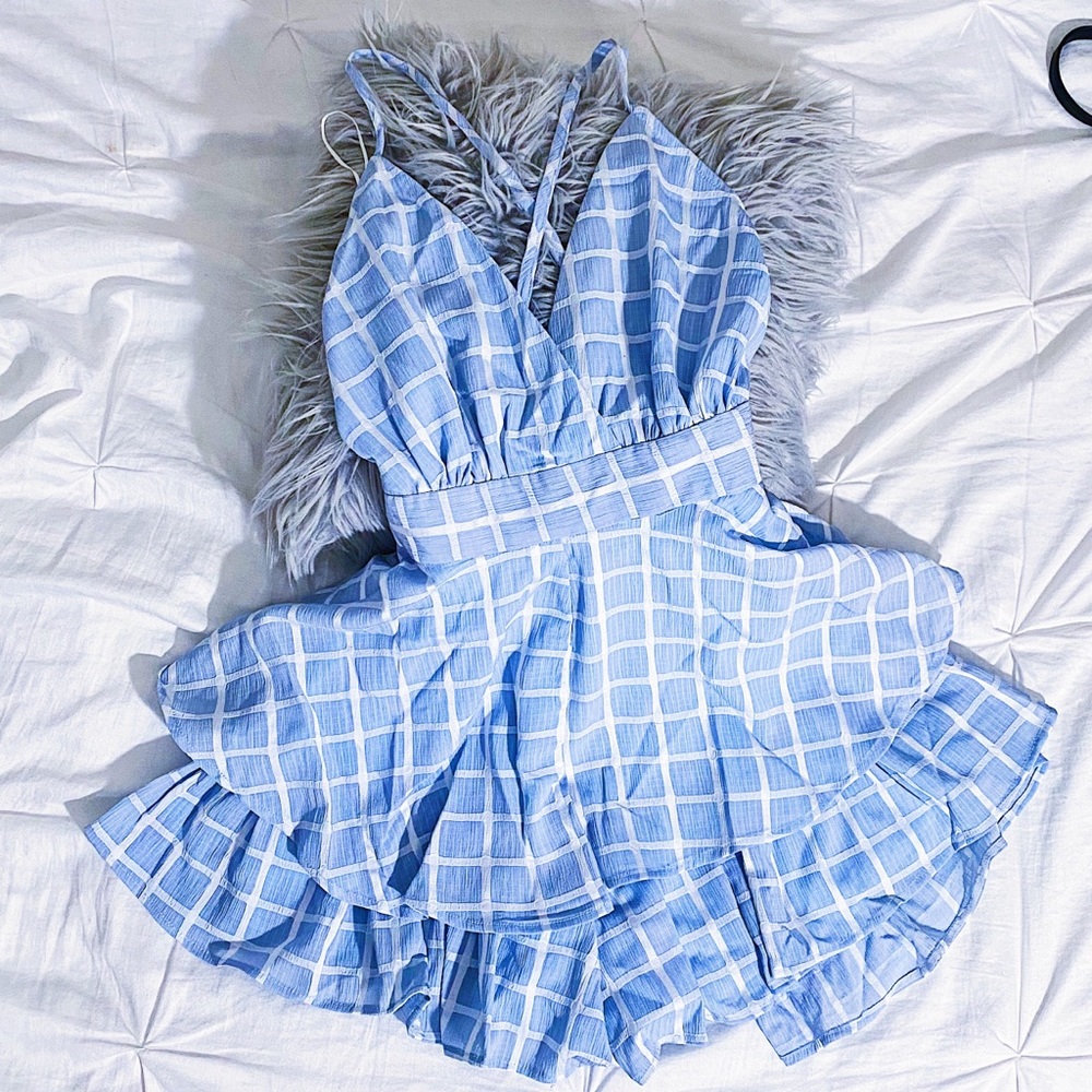 Super cute blue Romper.